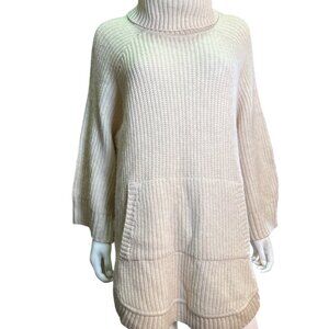 UGG Womens Beige Turtleneck Sweater Dress Size S Wool Blend Ribbed Knit EUC
